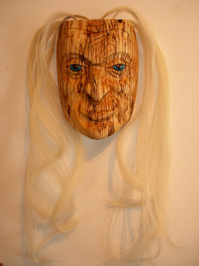 Wood Sculpture - Elder Woman by Shane  Tweten