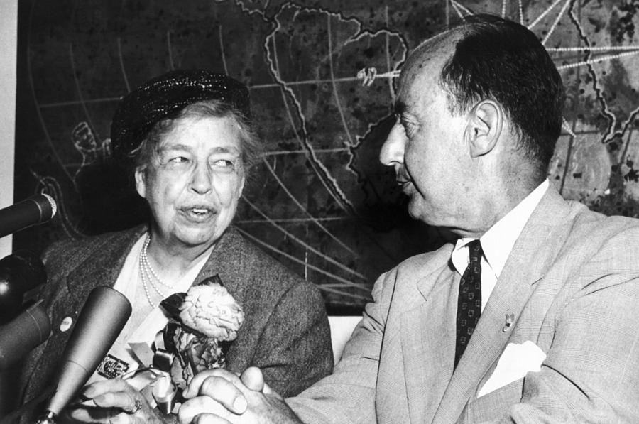 Politician Photograph - Eleanor Roosevelt Supported Adlai by Everett
