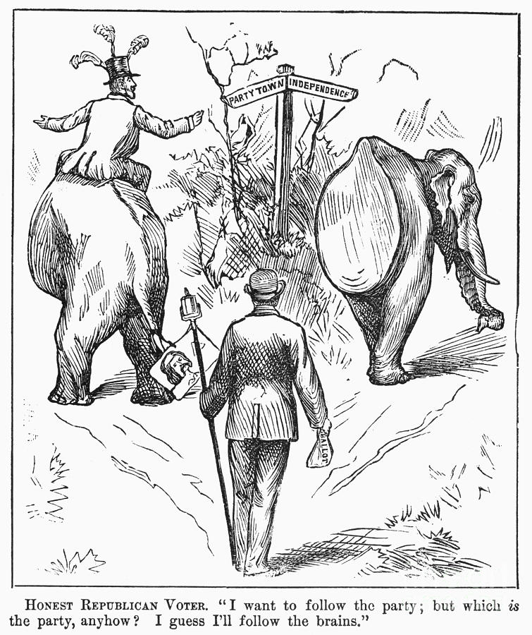 Election Cartoon, 1884 Photograph by Granger