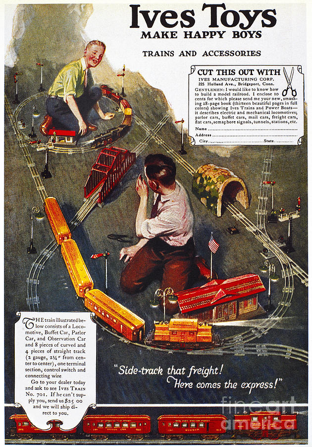 Electric Train Ad, 1918 Photograph by Granger
