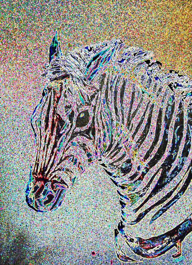 Electric Zebra Digital Art by Mayhem Mediums
