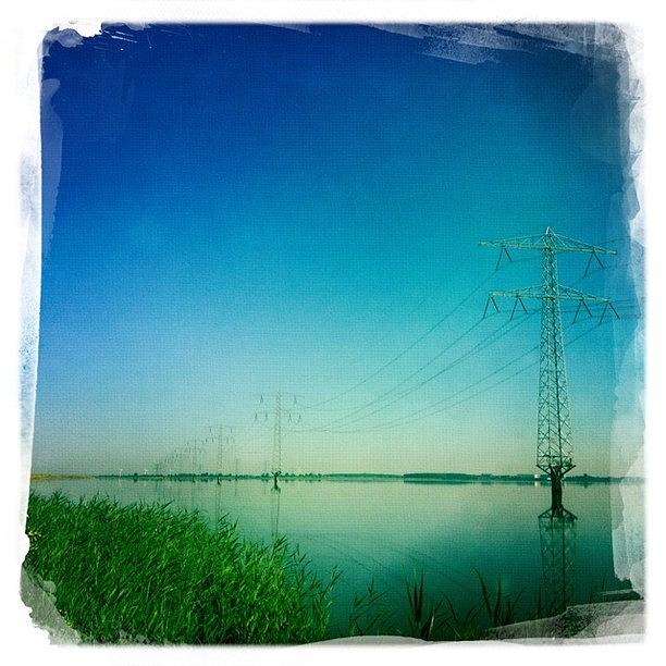 Johns Photograph - Electricity Poles #hipstamatic #johns by Henk Goossens