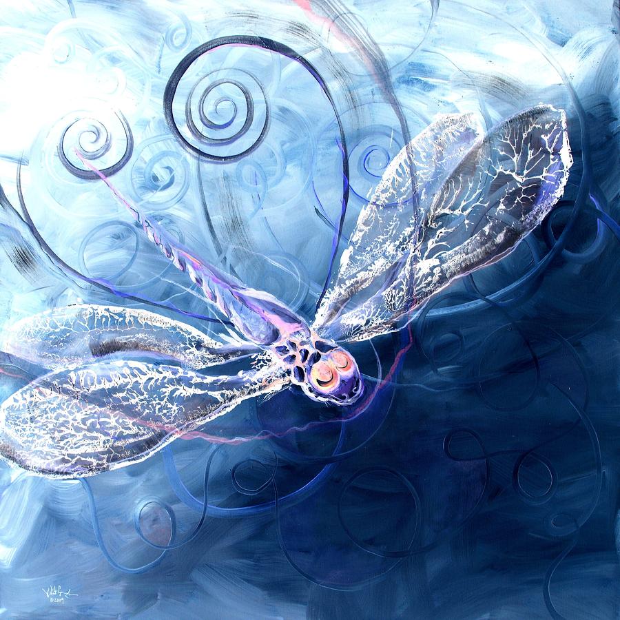 Electrified Dragonfly Painting by J Vincent Scarpace