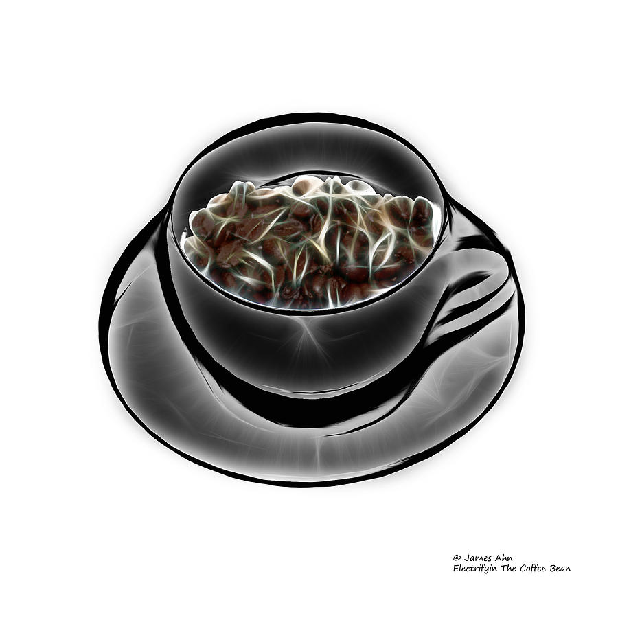 Electrifyin The Coffee Bean - Greyscale Digital Art by James Ahn