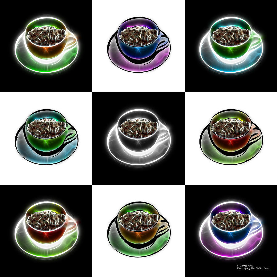 Electrifyin The Coffee Bean - Mosaic Version 1 Digital Art by James Ahn