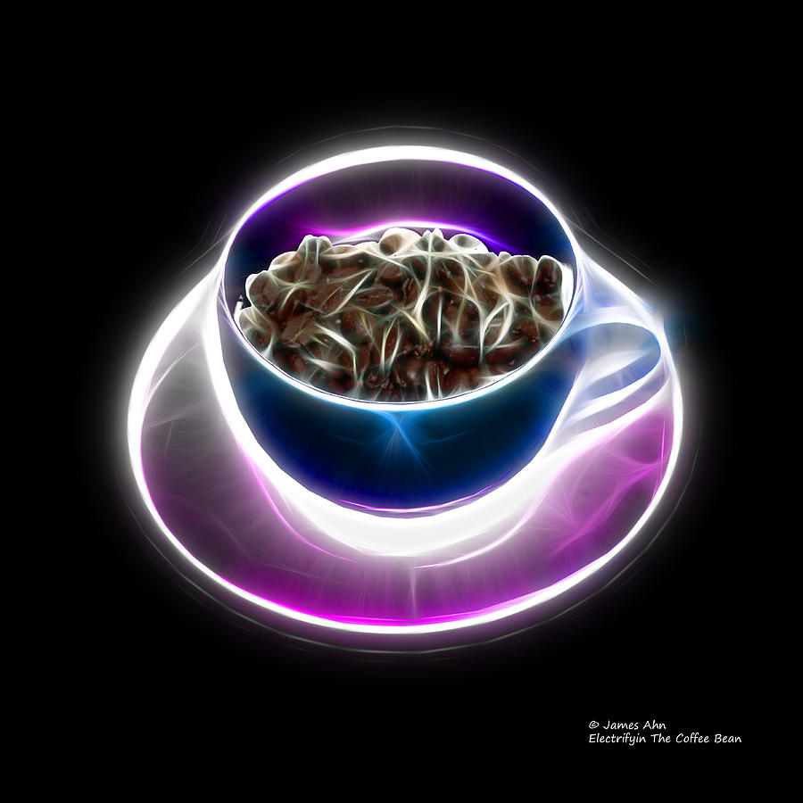 Electrifyin The Coffee Bean -Version Blue Digital Art by James Ahn