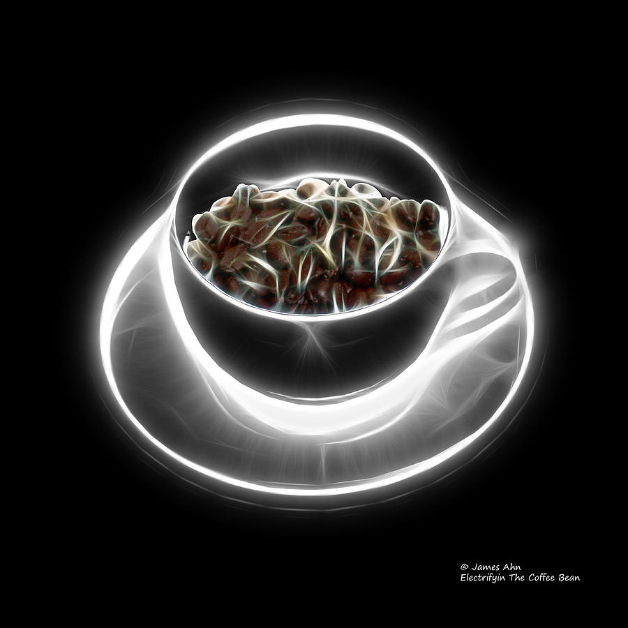 Electrifyin The Coffee Bean -Version Greyscale Digital Art by James Ahn