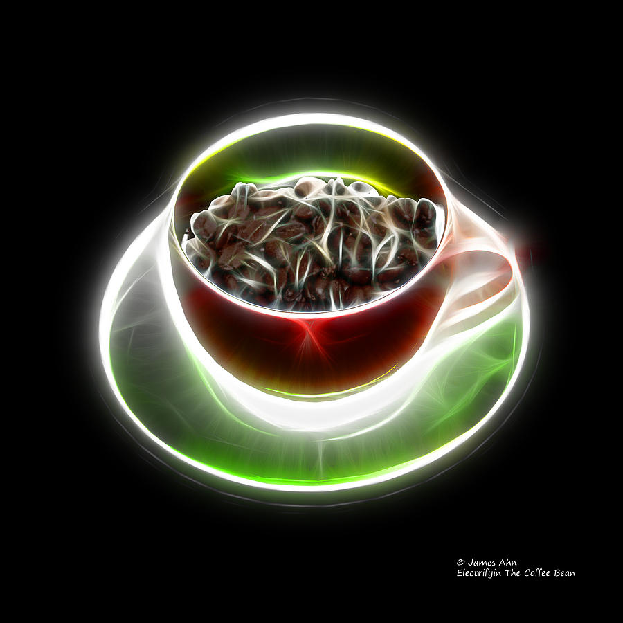 Electrifyin The Coffee Bean -Version Red Digital Art by James Ahn