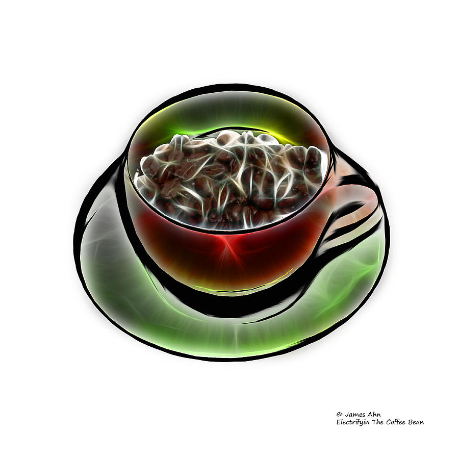 Electrifyin The Coffee Bean -Version Red WB Digital Art by James Ahn