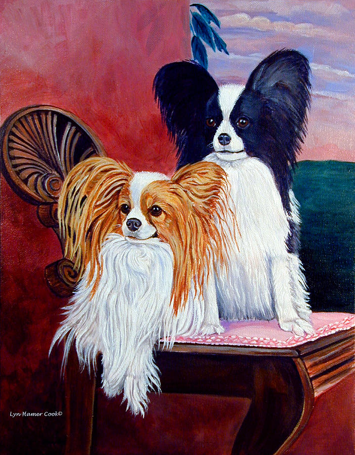 Dog Painting - Elegance - Papillon Dog by Lyn Cook