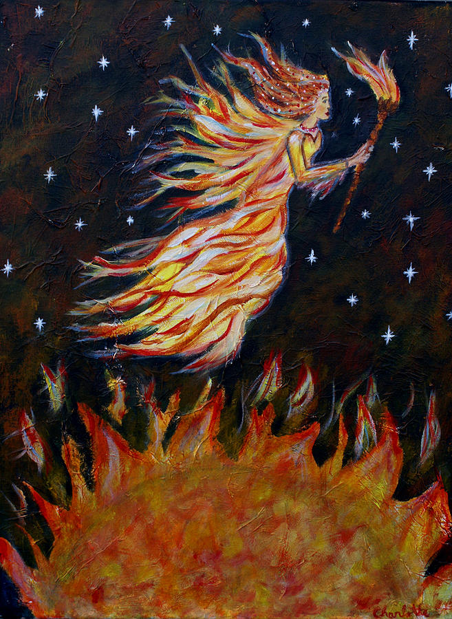 Elemental Earth Angel of Fire Painting by The Art With A Heart By Charlotte  Phillips