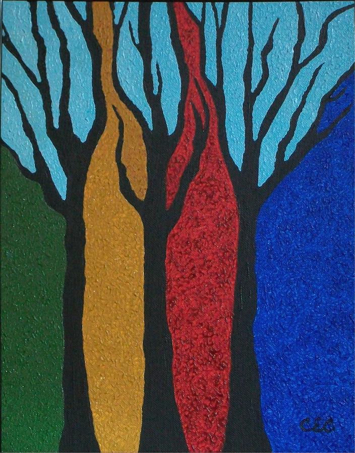 Tree Painting - Elements by Carolyn Cable