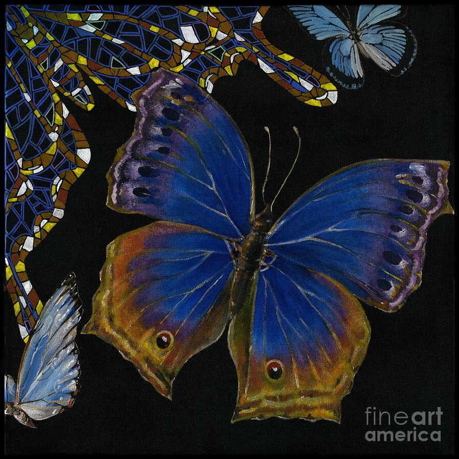 Elena Yakubovich - Butterfly 2x2 lower right corner Painting by Elena ...