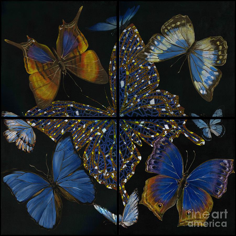 Elena Yakubovich Butterfly 2x2 Painting by Elena Yakubovich