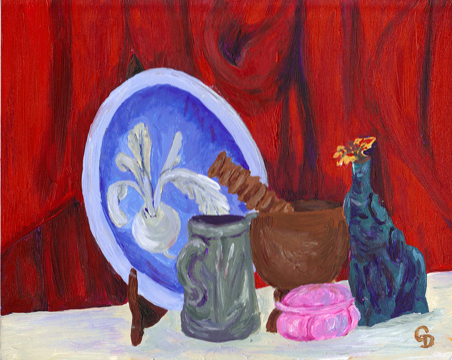Elephant and Stuff Painting by Gail Daley