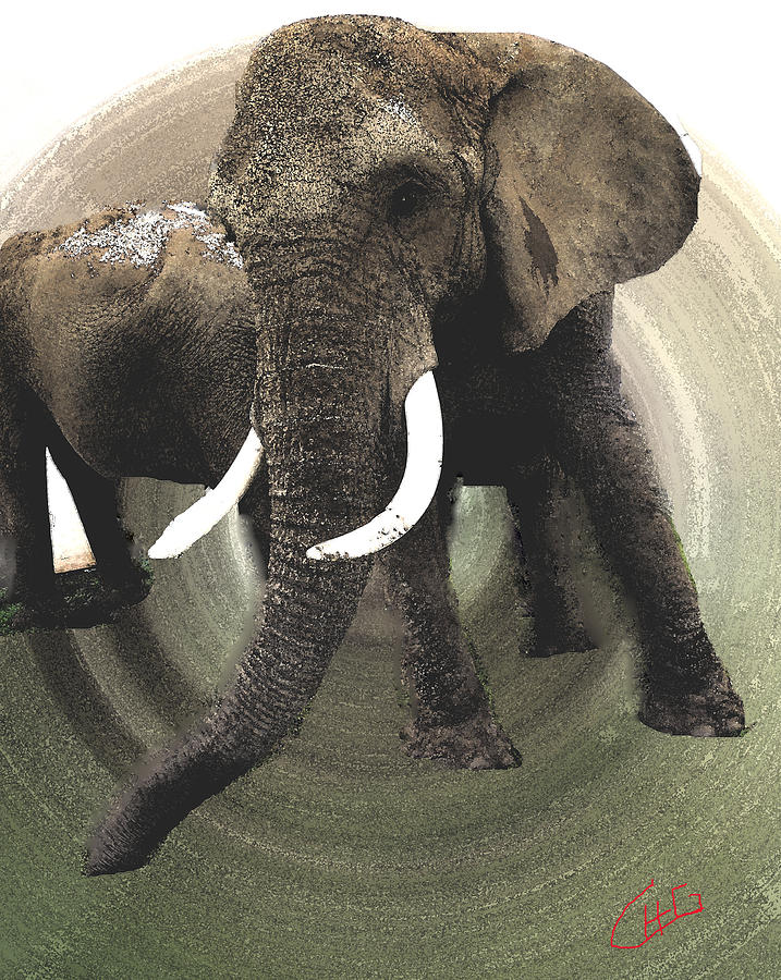 Nature Painting - Elephant Awake by Colette V Hera Guggenheim