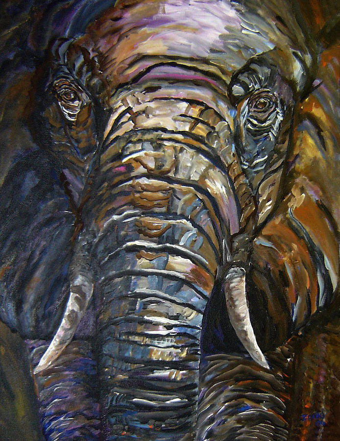 Elephant Faces Of Nature Series by Mary Jo Zorad