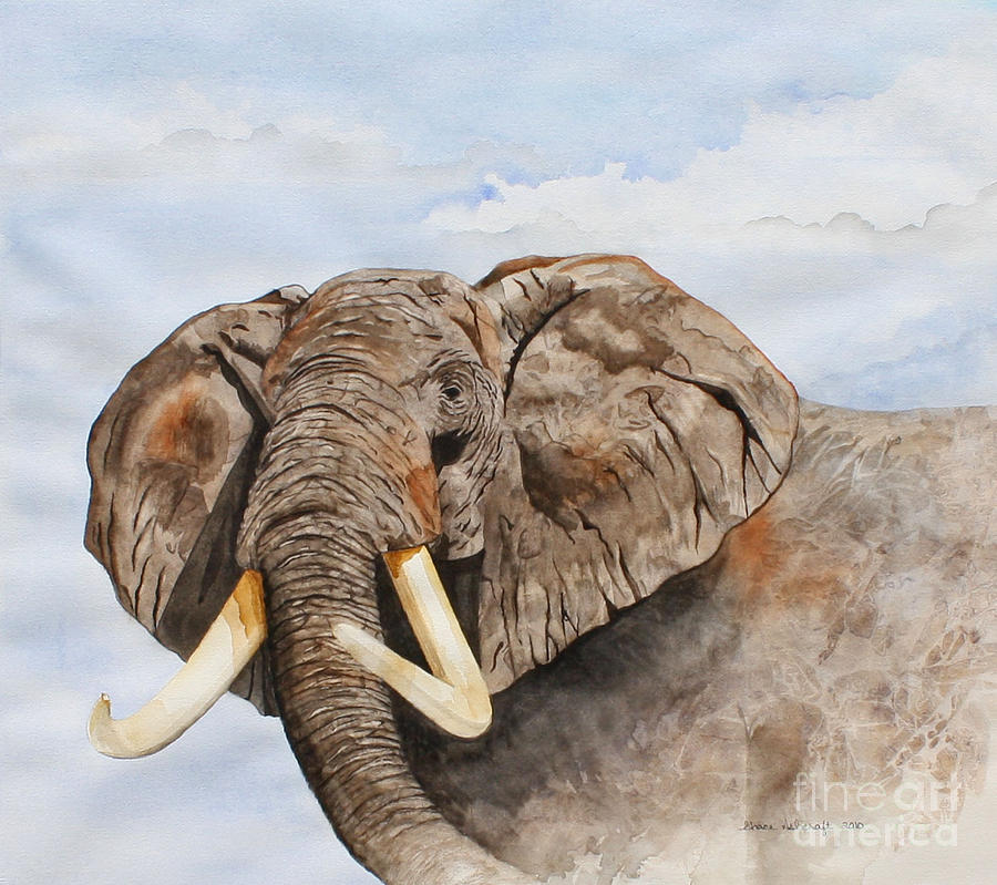 Wildlife Painting - Elephant by Grace Ashcraft