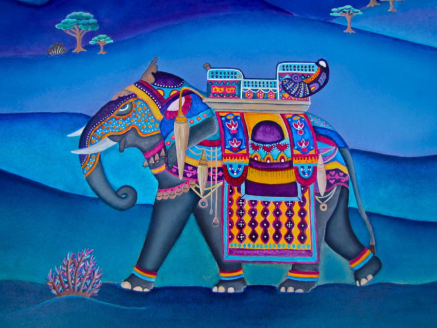 Elephant  Painting by Lori Miller