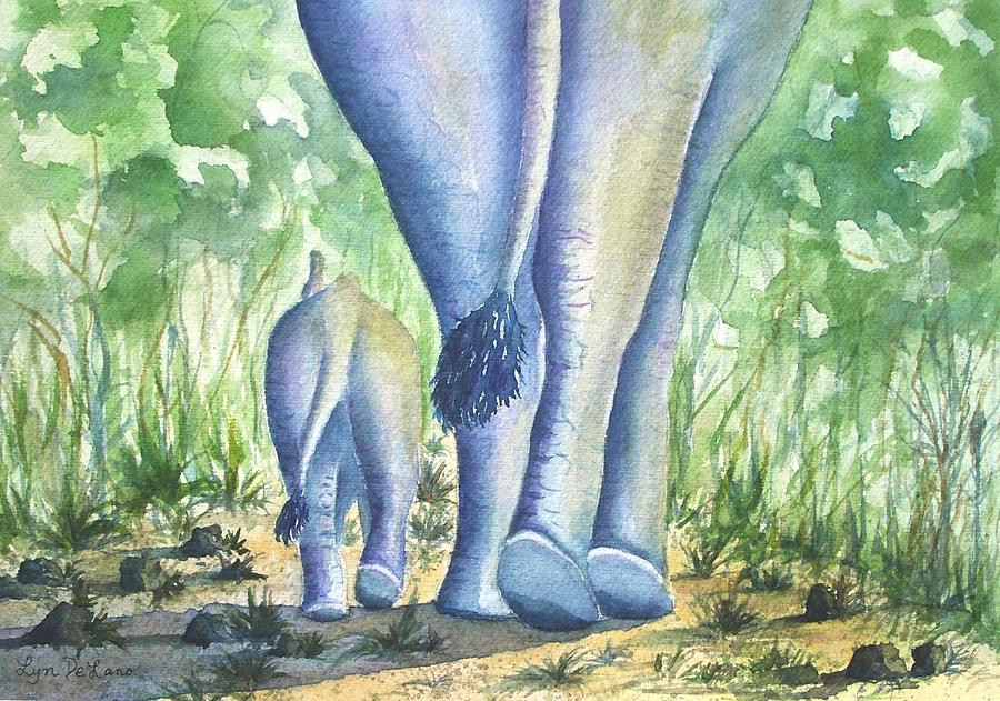 Elephant Walk Painting by Lyn DeLano