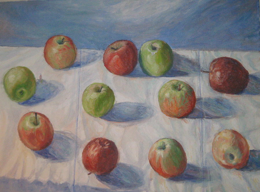 Eleven Apples Painting by Enrique Ojembarrena