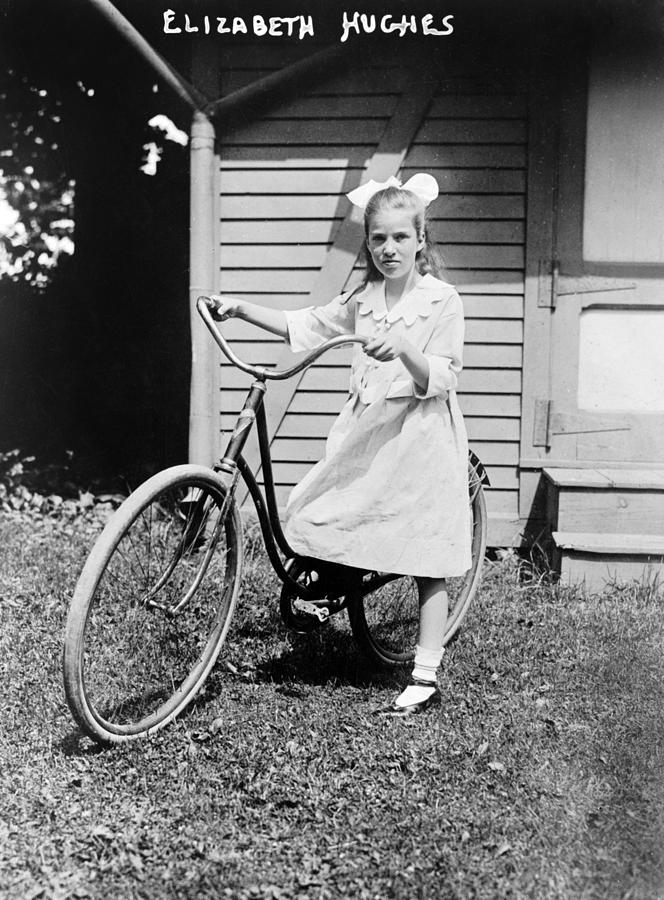 Bicycle Photograph - Elizabeth Hughes, With Bicycle. Ca by Everett