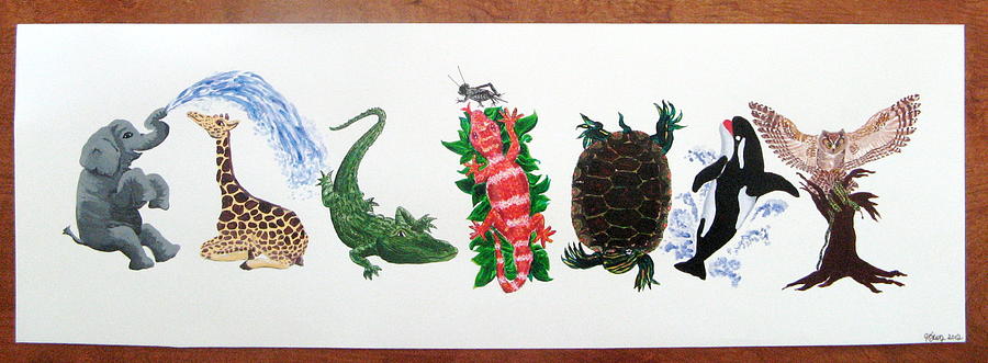 Alligator Painting - Elliott Animal Painting by Julie Kruszewski