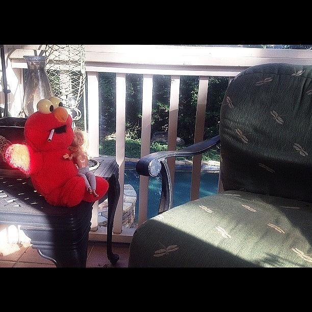Eastwooding Photograph - Elmo & Barbie Talking To The Big O- by Mary Anne Payne