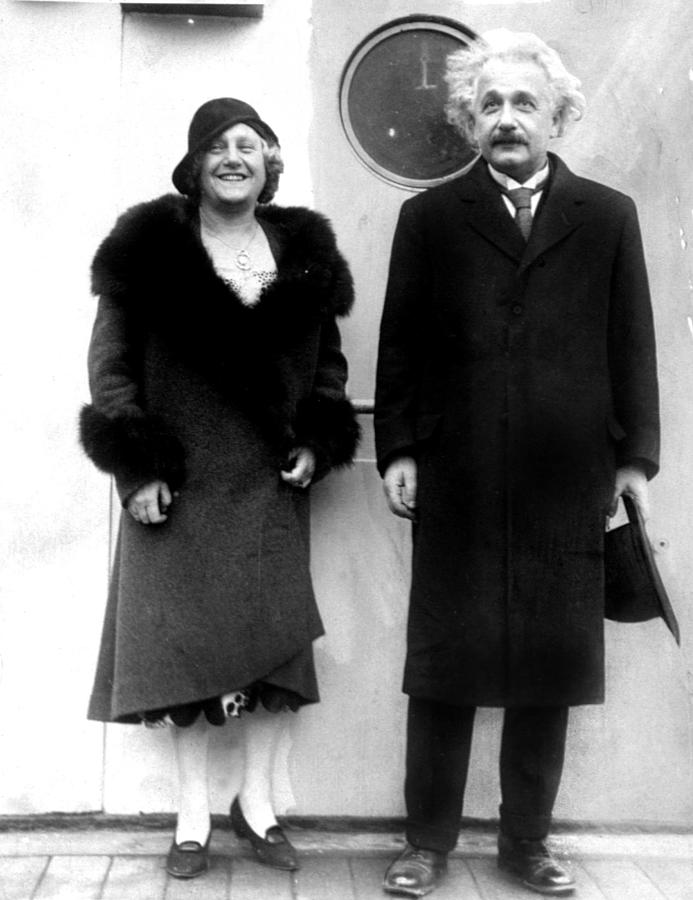 Albert Einstein Photograph - Else Einstein And Husband Albert by Everett