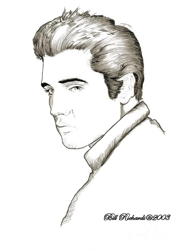 Elvis Drawing by Bill Richards