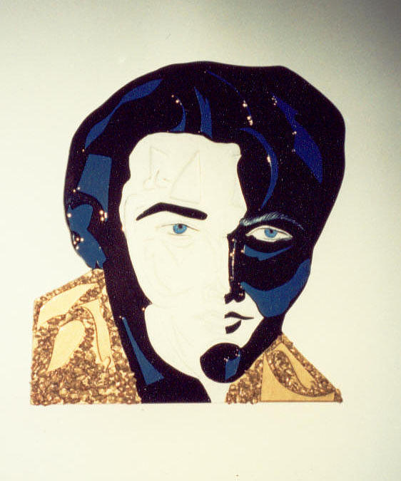 Elvis in Wood Mixed Media by Val Oconnor
