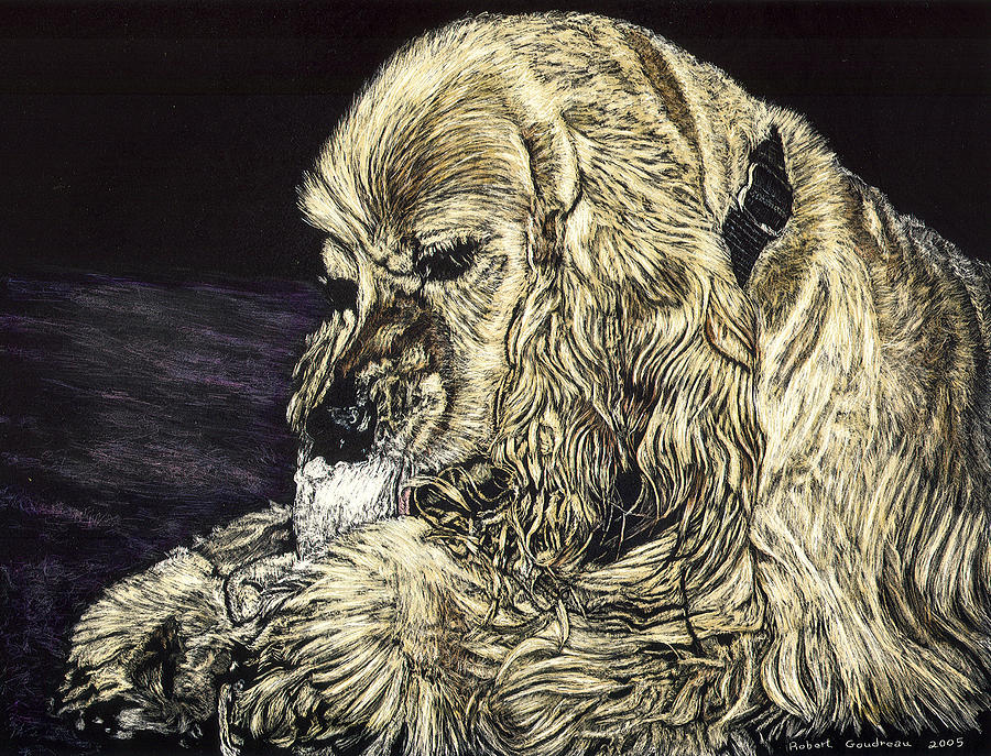 Dog Painting - Elvis the Dog by Robert Goudreau Dog Painting - Elvis the Dog by Robert Goudreau