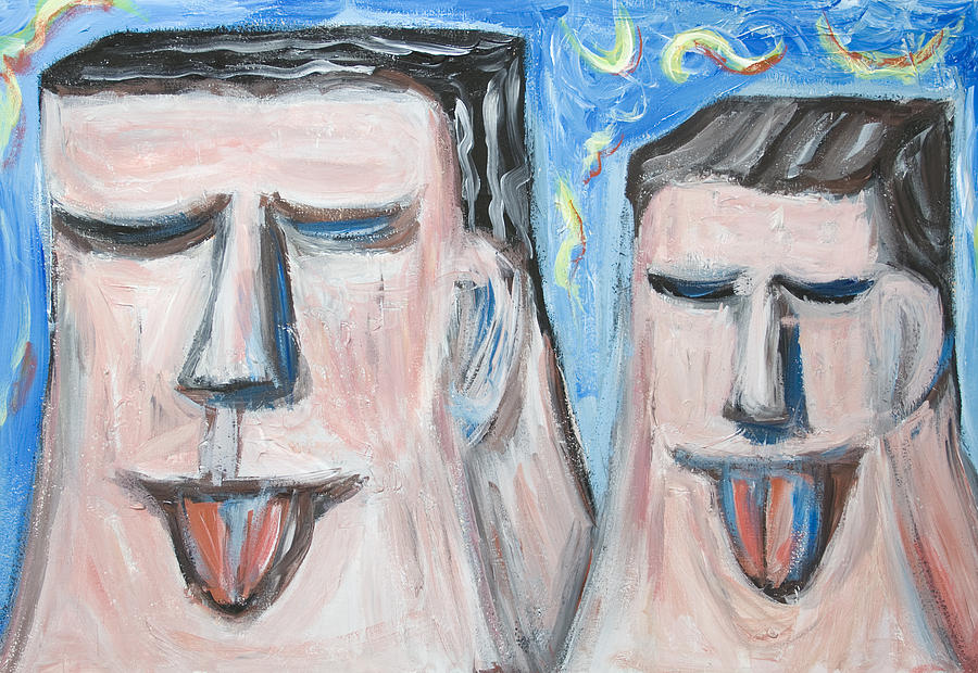 Embarrassing Father and Son Painting by Kazuya Akim picture