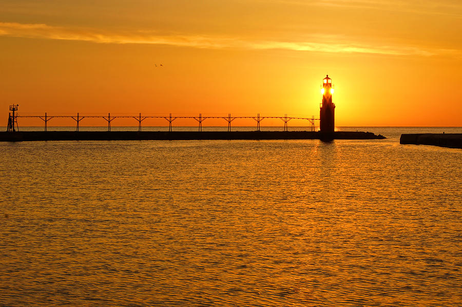 Lake Michigan Photograph - Embrace of the Sun by Bill Pevlor