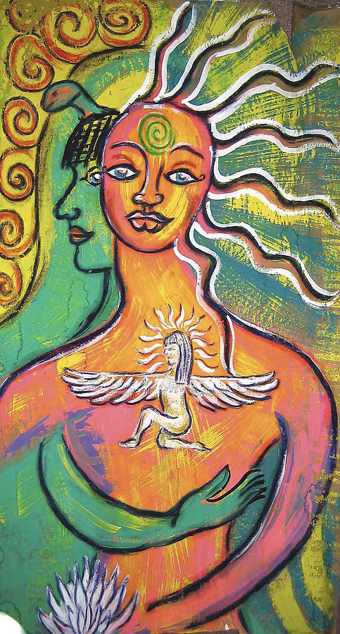 Embracing Ra Painting by Suzan  Sommers