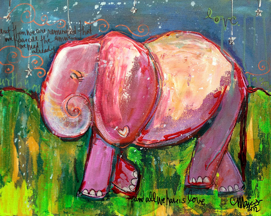 Elephant Painting - Emilys Elephant 3 by Laurie Maves ART