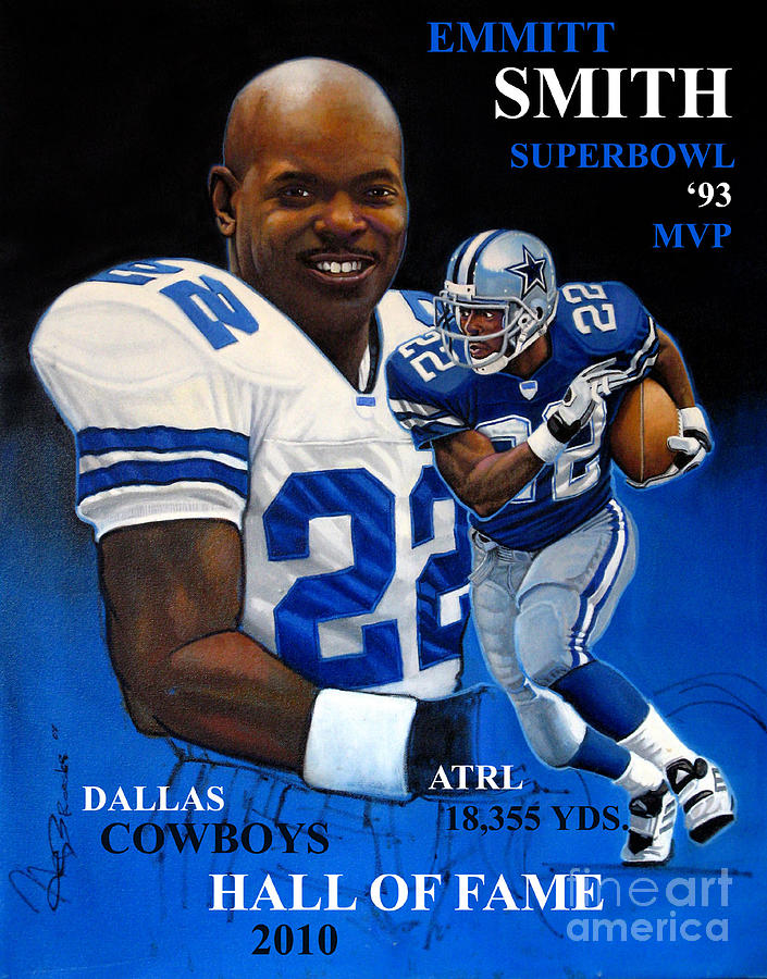 Nfl Painting - Emmitt Smith by Hedward Brooks