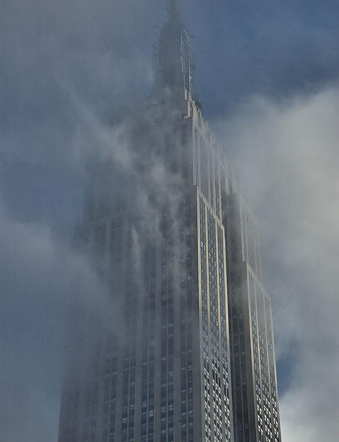 Empire State Building in Fog Photograph by Steven Richman