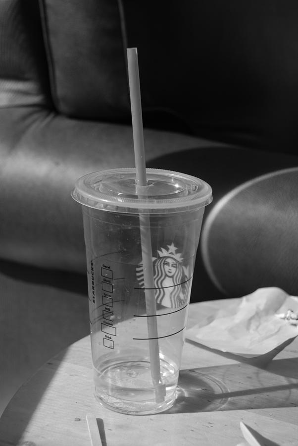 Black And White Photograph - Empty Starbucks by Rob Hans