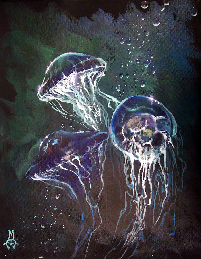 Jellyfish Painting - Enchantment by Marco Aguilar