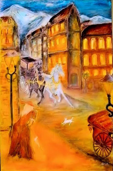 Encounter In The Streets Of Bergamo Painting by Nim X Ii