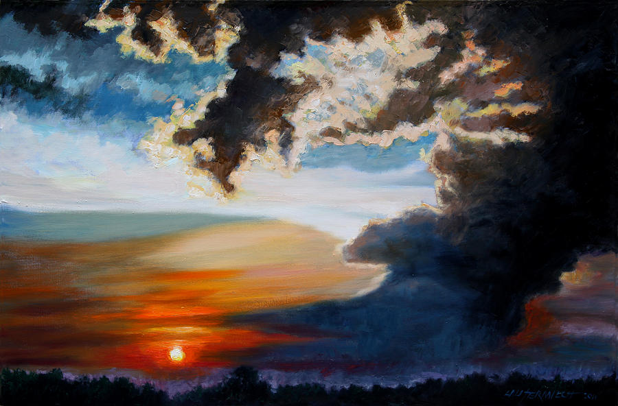 End of Another Day Painting by John Lautermilch