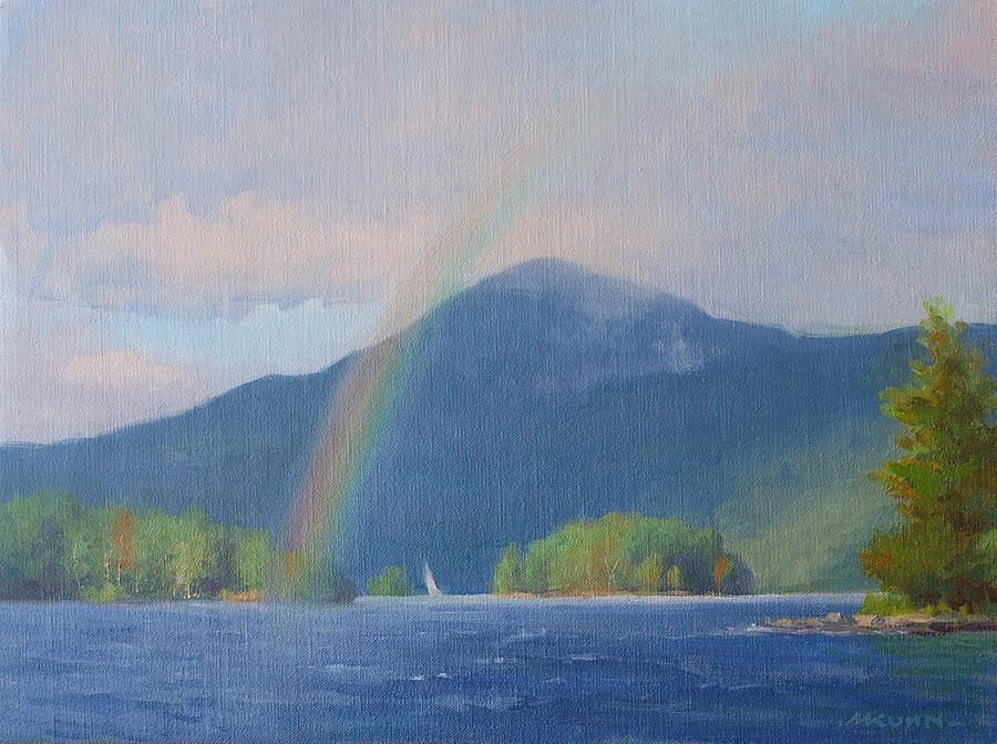 Lake George Painting - End of the Rainbow by Marianne Kuhn