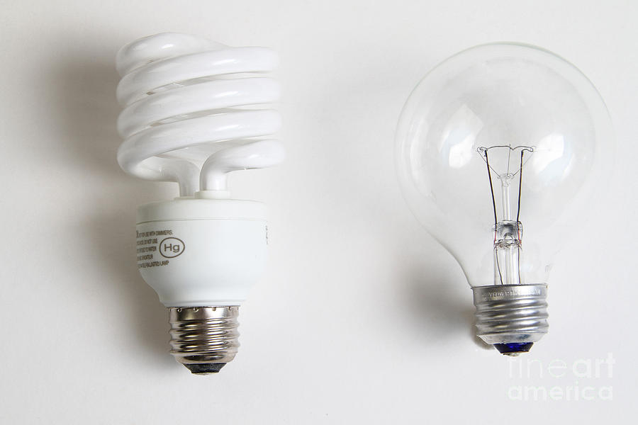 Energy-saving And Incandescent Light Photograph by Photo Researchers