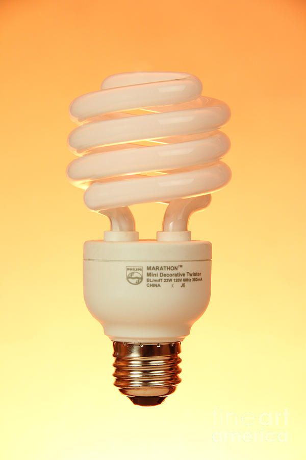 Energy Saving Light Bulb Photograph by Photo Researchers, Inc.