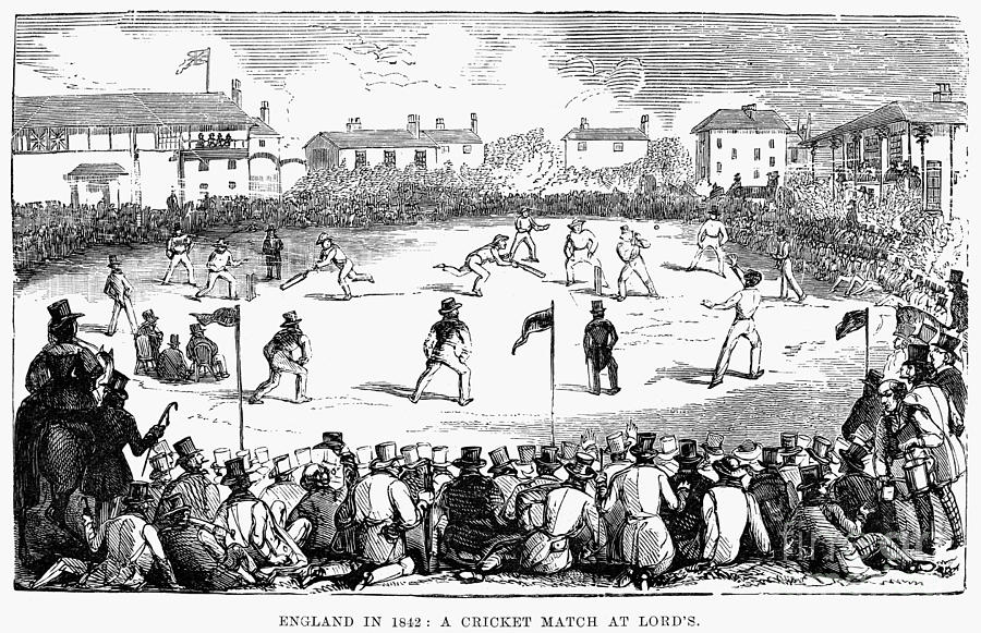 England: Cricket, 1842 Photograph by Granger