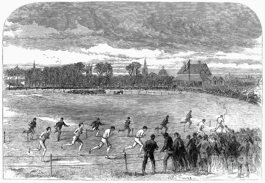 Oxford Foot Race, 1866 Drawing by Granger