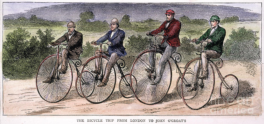 English Bicyclists, 1873 Photograph by Granger