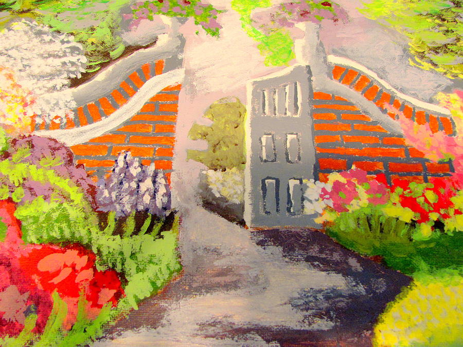 Acrylic Painting - English Garden Gate by Amy Bradley