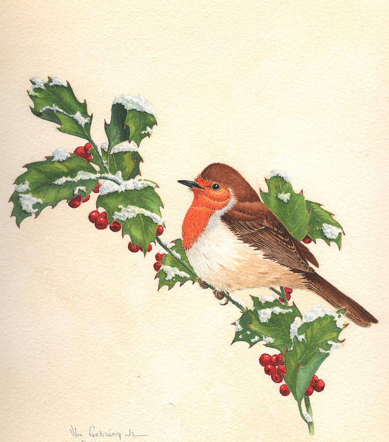 Bird Painting - English Robin by Bill Gehring Bird Painting - English Robin by Bill Gehring